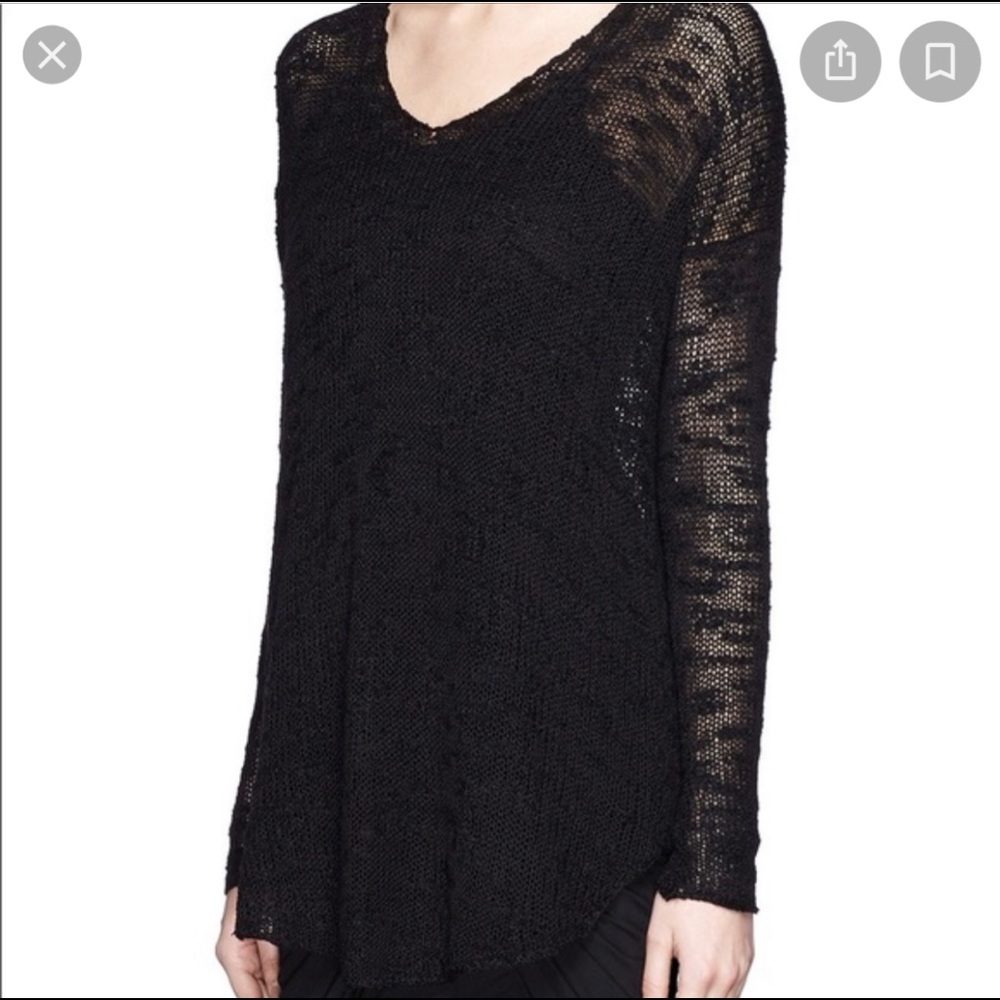 Helmut Lang Black Irregular Silk Knit Sweater